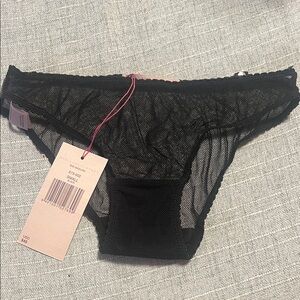 Sheer Black Mesh Bikini Panty - Small